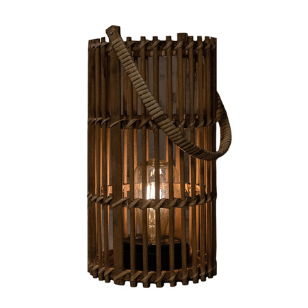 Solar lantaarn - voor buiten - D17 x H32 cm - bamboe hout - windlicht