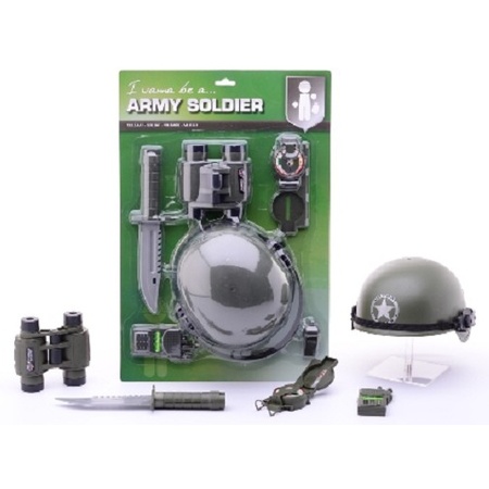 5-Delig verkleed accessoires set leger/soldaten voor kinderen