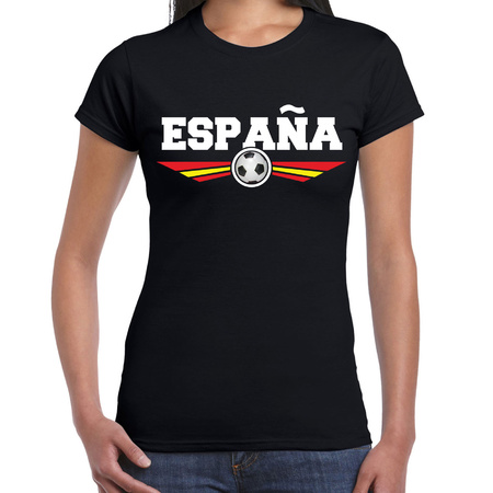 Spanje / Espana landen / voetbal t-shirt zwart dames