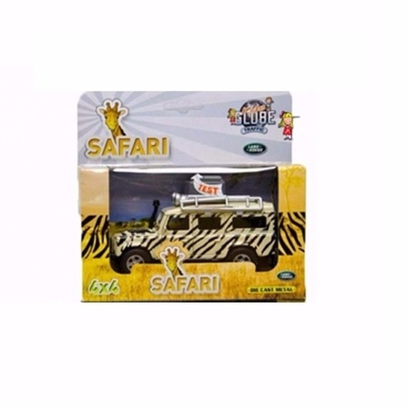 Speelgoed auto gele safari Land Rover 20 cm