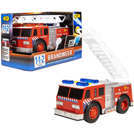 Hardheid Federaal Dictatuur Speelgoed brandweerwagen met licht en geluid 18 x 8 x 10.5 cm - Brandweer  auto - Bellatio warenhuis