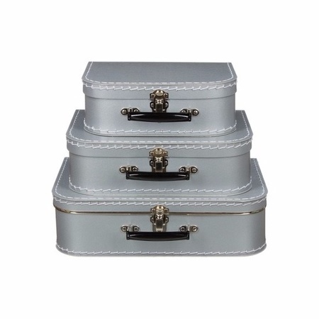 Children suitcase silver 35 cm