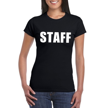Staff tekst t-shirt zwart dames