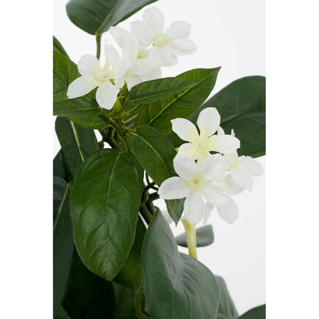 Stephanotis bruidsbloem kunstplant/kamerplant wit in grijze sierpot H50 cm x D40 cm