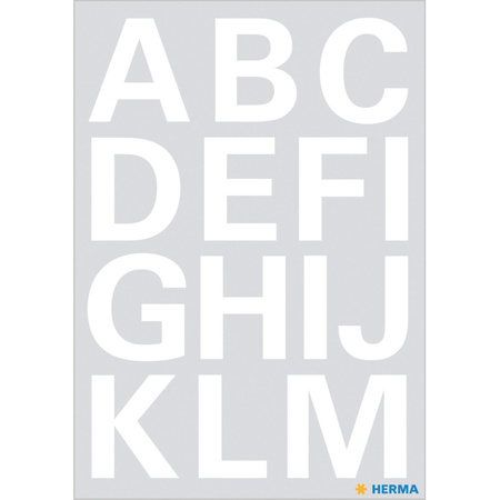 Stickervelletjes 28x alfabet plak letters A-Z wit 25 mm