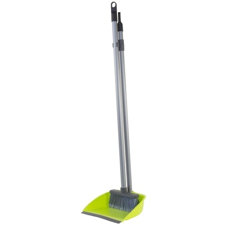 Dustpan green with long handle 76 cm