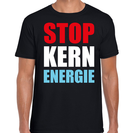 Stop kern energie demonstratie / protest t-shirt zwart voor heren