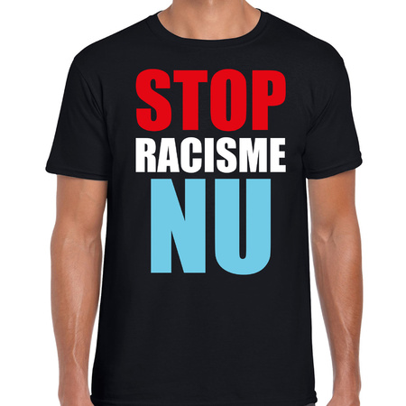 Stop racisme NU protest t-shirt black for men