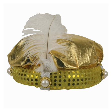 Hat Sultan gold colour with plume