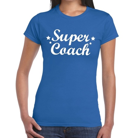 Super Coach cadeau t-shirt blauw voor dames