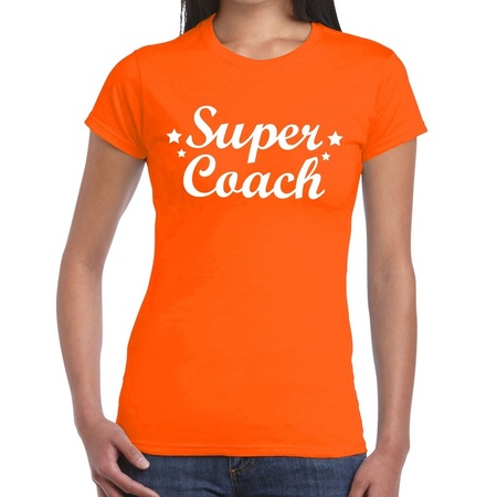 Super Coach cadeau t-shirt oranje voor dames
