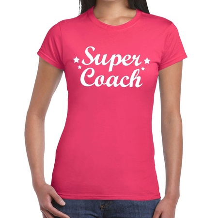 Super Coach cadeau t-shirt roze voor dames