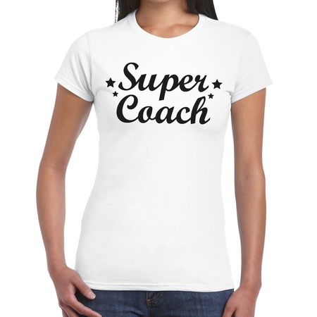 Super Coach cadeau t-shirt wit voor dames