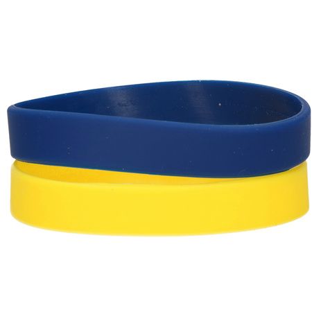 Supporters Oekraine set van 2x polsbandjes blauw en geel