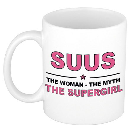 Suus The woman, The myth the supergirl cadeau koffie mok / thee beker 300 ml