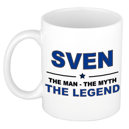 Sven The man, The myth the legend cadeau koffie mok / thee beker 300 ml
