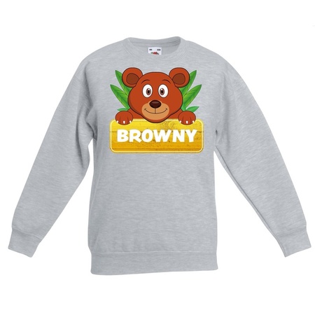 Sweater grijs voor kinderen met Browny de beer
