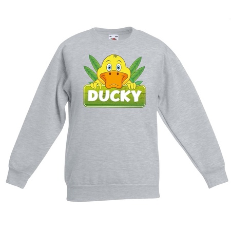 Sweater grijs voor kinderen met Ducky de eend