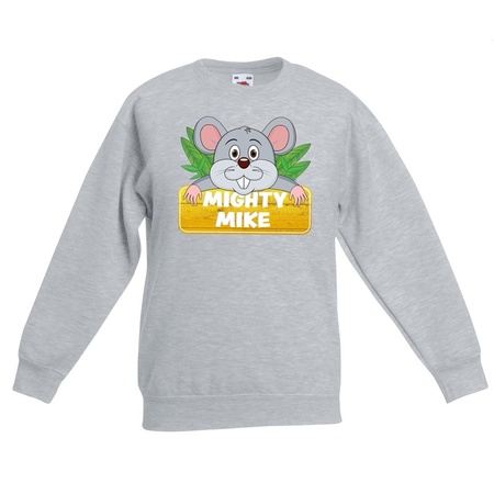 Sweater grijs voor kinderen met muisje Mighty mike