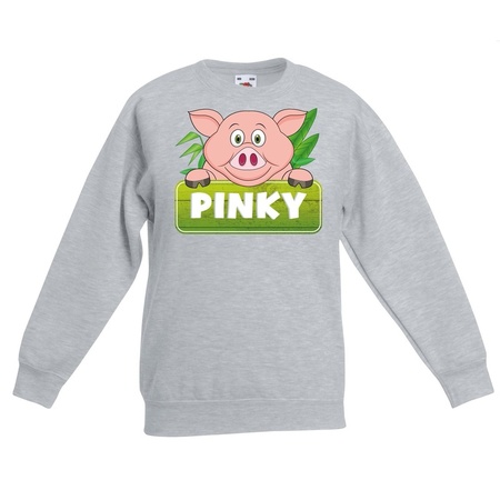 Sweater grijs voor kinderen met Pinky de big