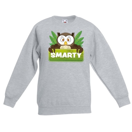 Sweater grijs voor kinderen met Smarty de uil