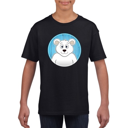T-shirt ijsbeer zwart kinderen