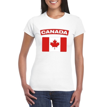 Canada flag t-shirt white women