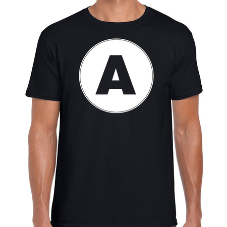 T-shirt met de letter A heren zwart voor het maken van een naam / woord of team