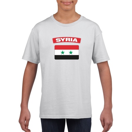 T-shirt met Syrische vlag wit kinderen