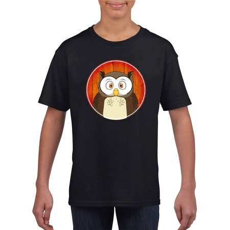 T-shirt white with owl print for children