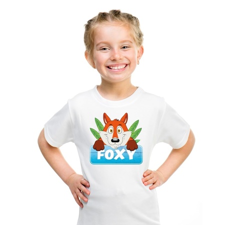T-shirt wit voor kinderen met Foxy de vos