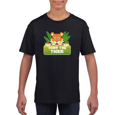 T-shirt zwart voor kinderen met Tony the tiger