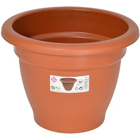 Terra cotta round plantpot/flowerpot plastic diameter 20 cm