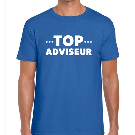 Top adviseur beurs/evenementen t-shirt blauw heren