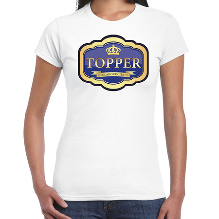 Topper glamour girl t-shirt voor de Toppers wit dames