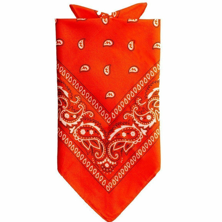 Traditionele bandana - oranje - 52 x 55 cm