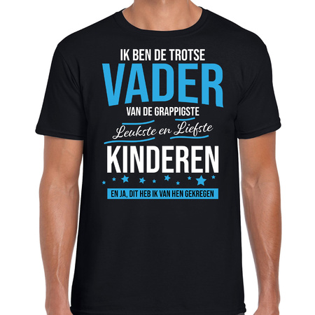 Trotse vader / kinderen t-shirt black for men