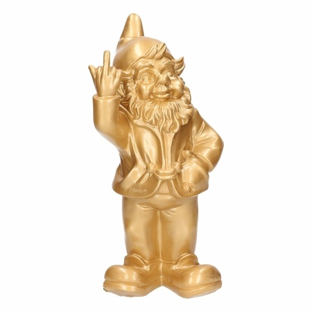 2x Garden gnomes gold/silver the finger 30 cm