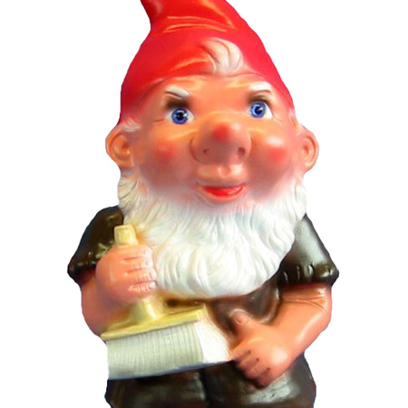 Garden gnome with paintbrush 27 cm