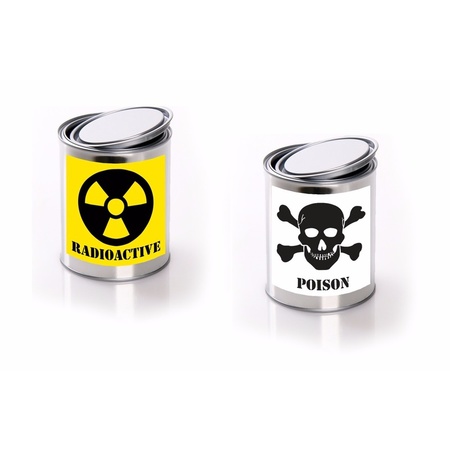 Tin cans with radioactive / poison subtance