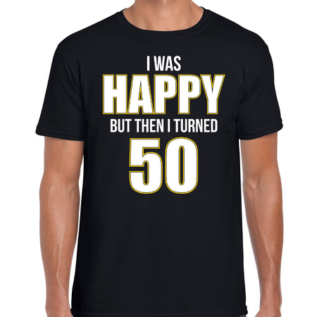 Verjaardag cadeau t-shirt 50 jaar - happy 50 zwart voor heren
