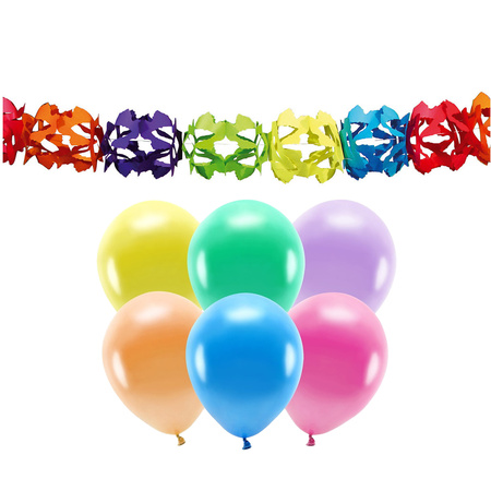Happy B-day deco set 2x guirlande and 100x balloons