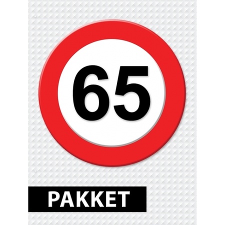 Traffic sign 65 year decoration package