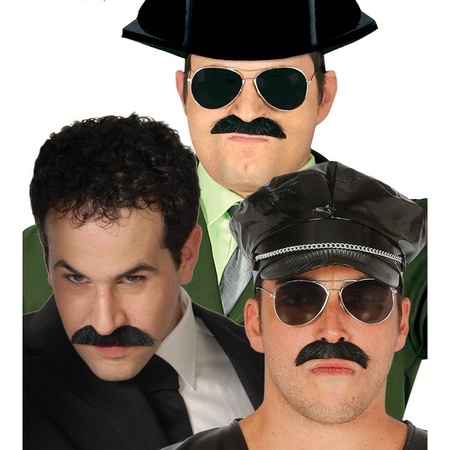 Dress up carnaval mustache black for adults