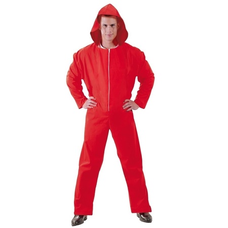 Jumpsuit red size L and mask La casa de Papel red for men
