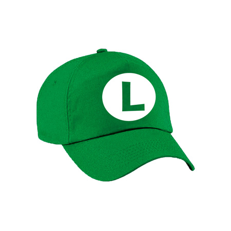 Verkleed pet / pet Luigi groen voor kinderen - Mario Luigi - Bellatio