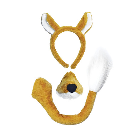 Verkleed set vos met geluid - 3-delig - beige - voor kinderen