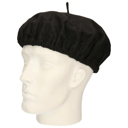Verkleed zwarte Franse baret voor volwassenen