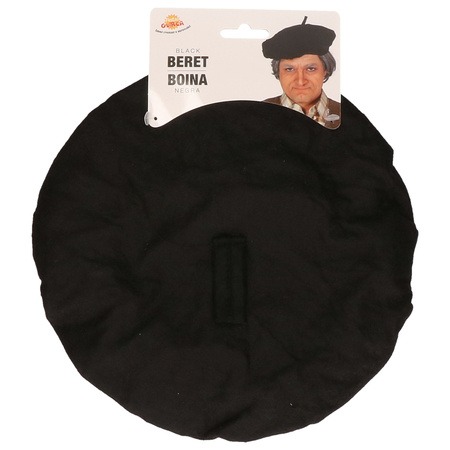 Verkleed zwarte Franse baret voor volwassenen
