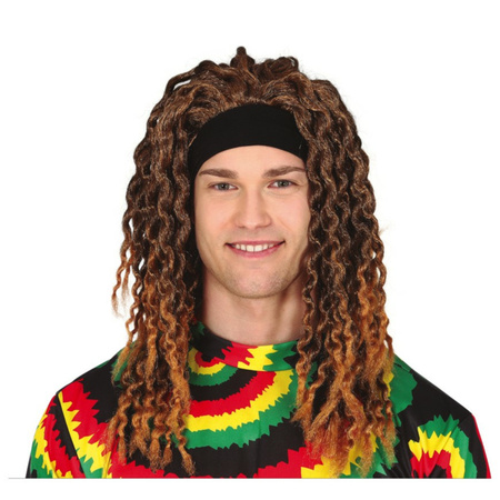 Party wig for men - rasta dreads Jamaica - brown